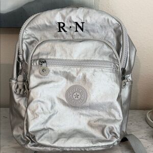 Kipling Metallic Silver Women’s Backpack